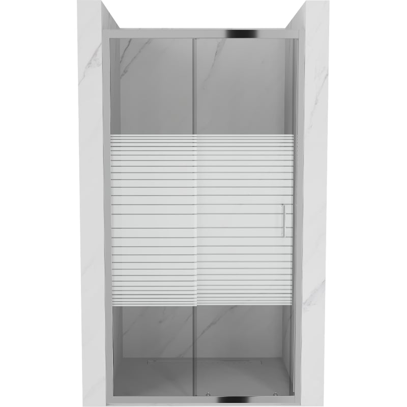 Mexen Apia posuvné sprchové dvere 90 cm, pruhy, chróm - 845-090-000-01-20