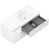 Mexen Rivel kúpeľňová skrinka 100 cm s umývadlom Vela pravá, 2S, 1D, ryhovaná, biela mat - 91A23-10047-3-BBFFF01-W23P01
