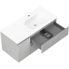 Mexen Rivel kúpeľňová skrinka 100 cm s umývadlom Vela pravá, 2S, 1D, ryhovaná, šedá/biela mat - 91A23-10047-3-BBFFF62-W23P01