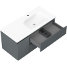 Mexen Rivel kúpeľňová skrinka 100 cm s umývadlom Vela pravá, 2S, 1D, ryhovaná, grafit/biela matná - 91A23-10047-3-BBFFF66-W23P01