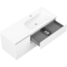 Mexen Rivel kúpeľňová skrinka 120 cm s umývadlom Vela pravá, 2S, 1D, ryhovaná, biela mat - 91A23-12047-3-BBFFF01-W23P01