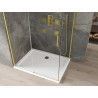 Mexen Omega posuvná sprchová kabína 130 x 80 cm, transparentná, zlatá + sprchová vanička Flat - 825-130-080-50-00-4010