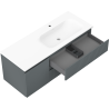 Mexen Rivel kúpeľňová skrinka 120 cm s umývadlom Vela pravá, 2S, 1D, ryhovaná, grafit/biela matná