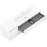 Mexen Rivel kúpeľňová skrinka 160 cm s umývadlom Vela pravým, 2S, 1D, ryhovaná, biela matná - 91A23-16047-3-BBFFF01-W23P01