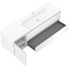 Mexen Rivel kúpeľňová skrinka 160 cm s umývadlom Vela pravým, 2S, 1D, ryhovaná, biela matná - 91A23-16047-3-BBFFF01-W23P01