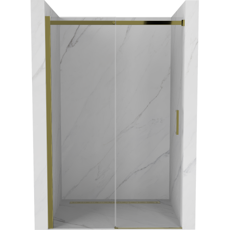 Mexen Omega sprchové dvere posuvné 130 cm, transparentné, zlaté - 825-130-000-50-00