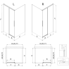 Mexen Rox sprchovací kút posuvný pravý 135 x 85 cm, čierna mriežka, čierny - 8C2-135-085-70-77-P