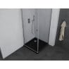 Mexen Pretoria sprchovací kút otočný 70 x 70 cm, transparentný, chróm + vanička Flat, čierna - 852-070-070-01-00-4070