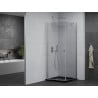 Mexen Pretoria sprchovací kút s otváracími dverami 70 x 70 cm, transparentný, chróm + vanička Flat, čierna - 852-070-070-01-00-?