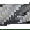 Mexen Pretoria sprchový kút s otváracími dverami 80 x 80 cm, priehľadný, chróm + vanička Flat, čierna - 852-080-080-01-00-4070