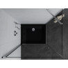 Mexen Pretoria sprchový kút otočný 90 x 110 cm, transparentný, chróm + vanička Flat, čierny - 852-090-110-01-00-4070