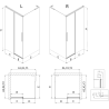 Mexen Rox L posuvný sprchový kút 90 x 100 cm, transparentný, zlatý - 8C2L-090-100-50-00