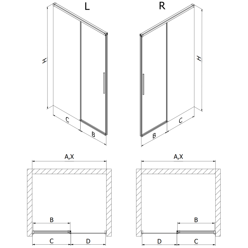 Mexen Rox posuvné sprchové dvere 120 cm, transparentné, chróm - 8C2-120-000-01-00