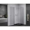 Mexen Pretoria sprchovací kút otvárací 100 x 100 cm, transparentný, chróm + vanička Flat, čierny - 852-100-100-01-00-4070