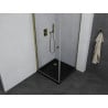 Mexen Pretoria sprchovací kút skladacie 70 x 70 cm, priehľadný, zlatý + vanička Flat, čierna - 852-070-070-50-00-4070G