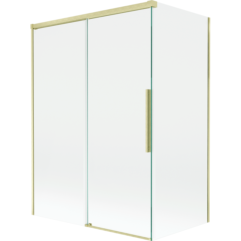 Mexen Rox sprchový záves 2-krídlový posuvný 120 + 70 x 150 cm, transparentný, zlatý kartáčovaný - 8C9-120-070-55-00