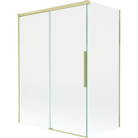 Mexen Rox sprchový záves 2-krídlový posuvný 120 + 70 x 150 cm, transparentný, zlatý kartáčovaný - 8C9-120-070-55-00