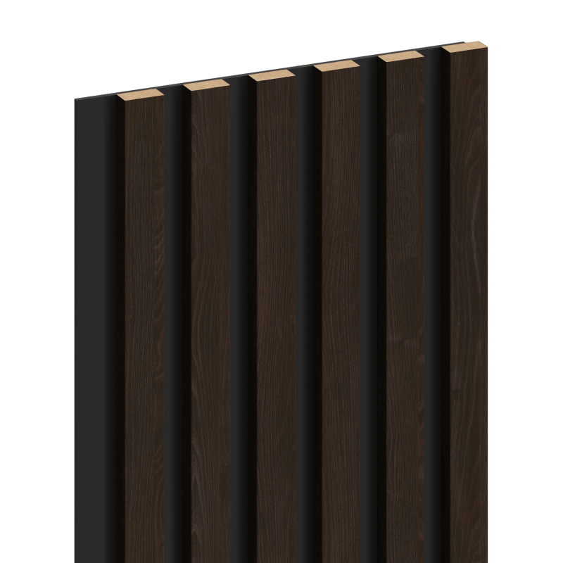 Mexen Lam-B nástenné lamely 275 x 30 cm, HDF doska 4 mm, technická dyha, Hnedý Eben - S100-275307-3015-022