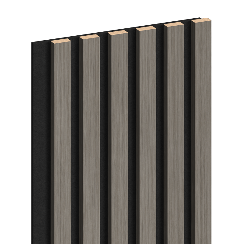 Mexen Lam-F stenové akustické lamely 275 x 30 cm, plsť 8 mm, technická dyha, Oceľový Dub - S105-275307-3015-006