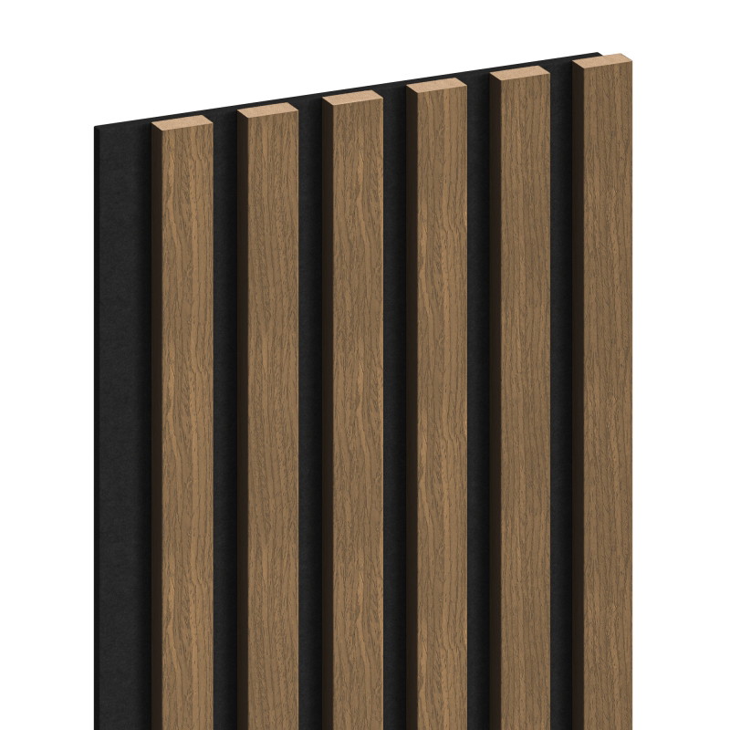 Mexen Lam-F akustické stenové lamely 275 x 30 cm, plsť 8 mm, technická dyha, Prírodný Orech - S105-275307-3015-016