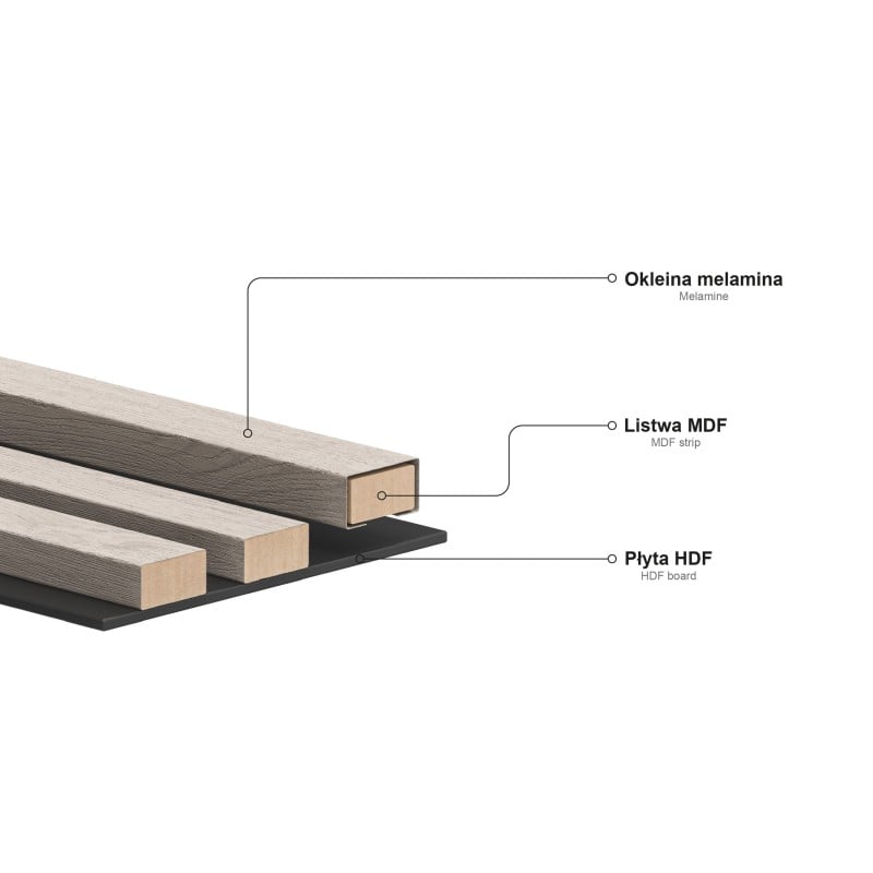 Mexen Lam-B stenové lamely 275 x 31,5 cm, HDF doska 4 mm, Strieborná - S100-275317-2812-056