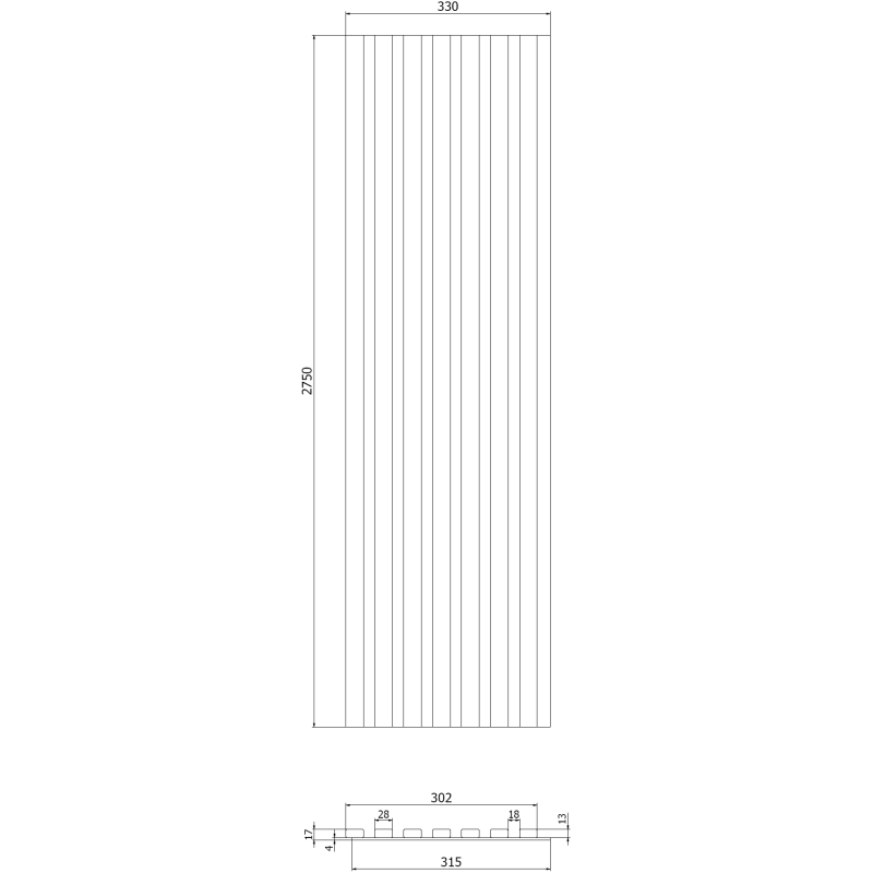 Mexen Lam-B stenové lamely 275 x 31,5 cm, HDF doska 4 mm, Perlový Dub - S100-275317-2812-058