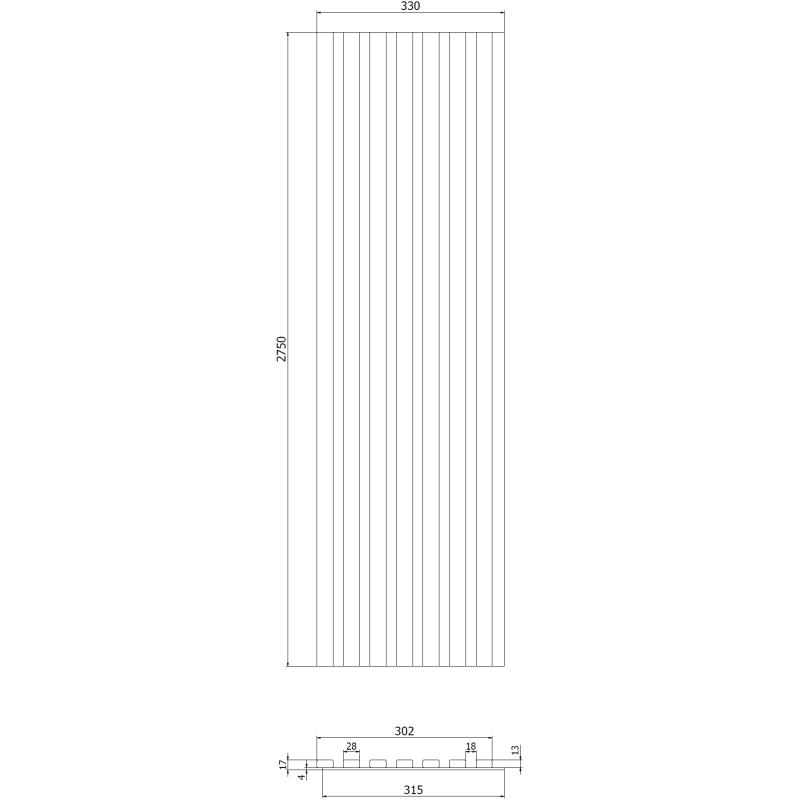 Mexen Lam-B stenové lamely 275 x 31,5 cm, HDF doska 4 mm, Dub Mocca - S100-275317-2812-074
