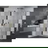 Mexen Pretoria sprchový kút sklápací 80 x 80 cm, priehľadný, čierny + vanička Flat - 852-080-080-70-00-4010B
