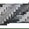 Mexen Pretoria sprchový kút otvárací 100 x 100 cm, transparentný, čierny + vanička Flat - 852-100-100-70-00-4010B