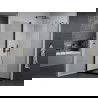 Mexen Pretoria sprchový kút otvárací 70 x 90 cm, priehľadný, čierny + vanička Flat, čierna - 852-070-090-70-00-4070B