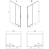 Mexen Rox sprchové dvere posuvné 125 cm, priehľadné, gun metal - 8C2-125-000-95-00