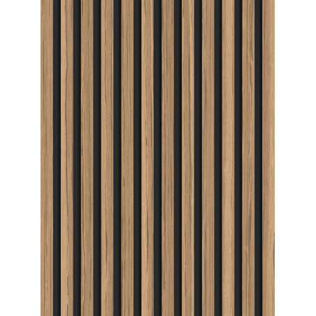 Mexen Lam-B stenové lamely 275 x 30 cm, HDF doska 4 mm, technická dyha, Svetlý Orech - S100-275307-3015-017