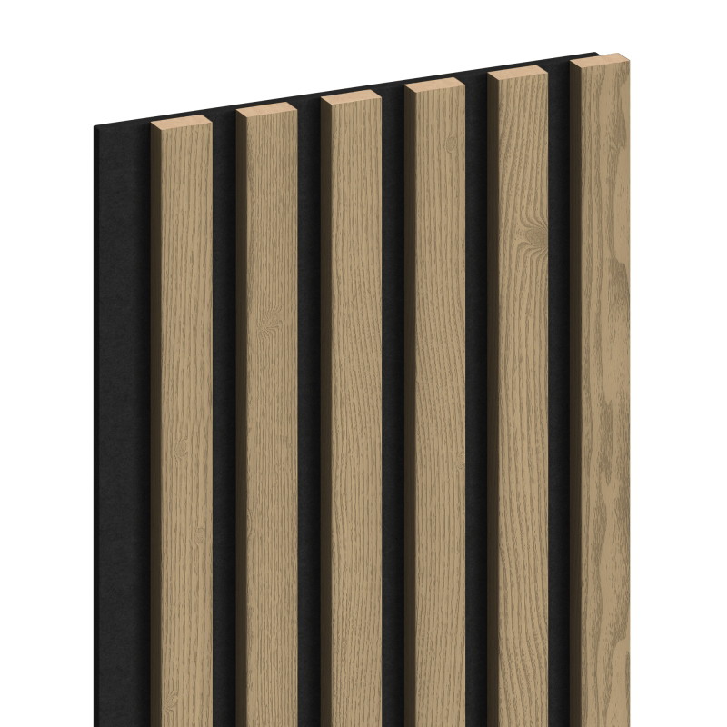 Mexen Lam-F akustické nástenné lamely 275 x 30 cm, plsť 8 mm, technická dyha, Ušľachtilý Dub - S105-275307-3015-004