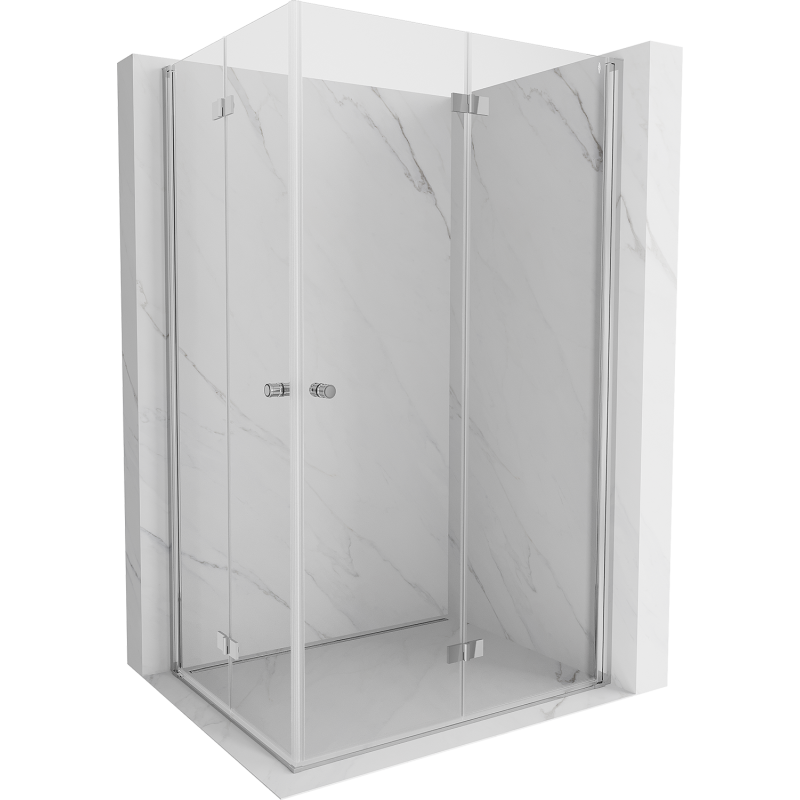 Mexen Mist-F Duo skladací sprchovací kút 105 x 110 cm, transparentný, chróm - 8A6-105L-110P-01-00
