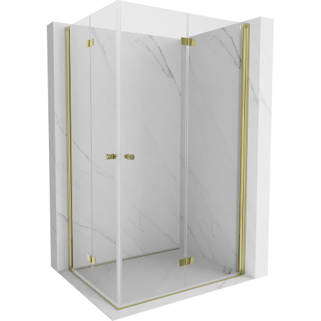 Mexen Mist-F Duo skladací sprchovací kút 70 x 120 cm, priehľadný, zlatý brúsený - 8A6-070L-120P-55-00