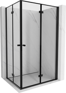 Mexen Mist-F Duo skladací sprchový kút pravý 90 x 95 cm, čierny rám, čierny - 8A6-090L-095P-70-70