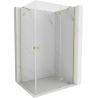 Mexen Mist H Duo sprchová kabína otváracia 80 x 95 cm, číra, zlatá kartáčovaná - 8A5-080L-095P-55-00
