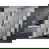 Mexen Pretoria sprchový kút s otváraním 80 x 80 cm, priehľadný, čierny + vanička Flat, čierna - 852-080-080-70-00-4070B