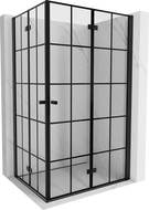 Mexen Mist-F Duo skladací sprchový kút 75 x 120 cm, čierna mriežka, čierna - 8A6-075L-120P-70-77