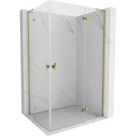 Mexen Mist-H L Duo sprchový kút 70 x 75 cm, transparentný, zlatý - 8A5L-070L-075P-50-00