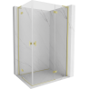 Mexen Mist-H L Duo sprchovací kút s otváracími dverami 110 x 115 cm, číry, zlatý kartáčovaný - 8A5L-110L-115P-55-00