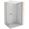 Mexen Mist-H L Duo sprchový kút otvárací 110 x 115 cm, transparentný, kartáčovaná meď - 8A5L-110L-115P-65-00