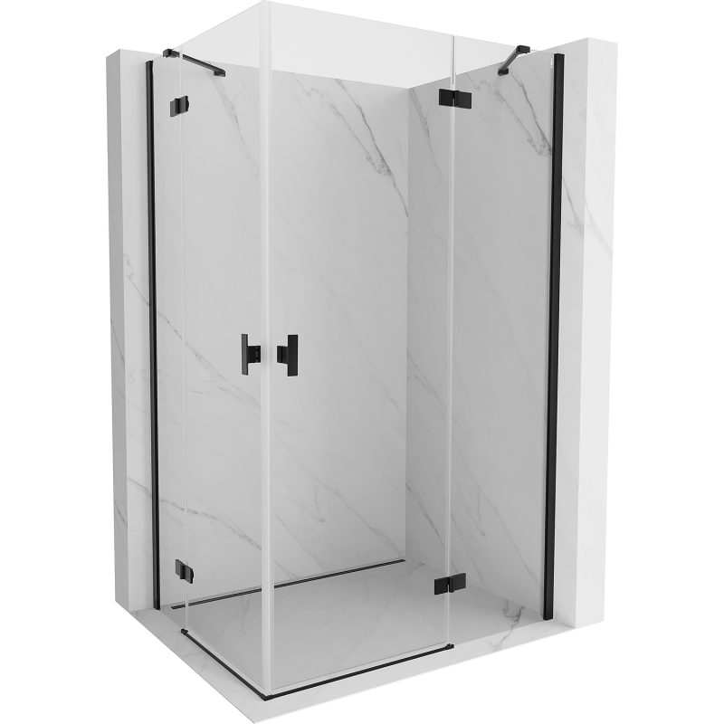 Mexen Mist H Duo sprchová kabína 75 x 95 cm, číra, čierna - 8A5-075L-095P-70-00