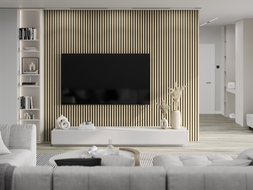 Mexen Lam-B stenové lamely 275 x 30 cm, HDF doska 4 mm, technická dyha, Pieskový Dub - S100-275307-3015-001