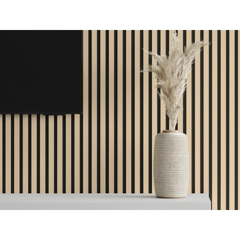 Mexen Lam-F akustické stenové lamely 275 x 30 cm, plsť 8 mm, technická dyha, Pieskový Dub - S105-275307-3015-001