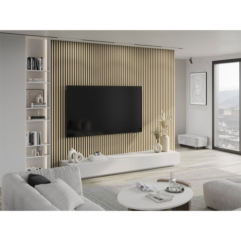 Mexen Lam-F akustické stenové lamely 275 x 30 cm, plsť 8 mm, technická dyha, Pieskový Dub - S105-275307-3015-001