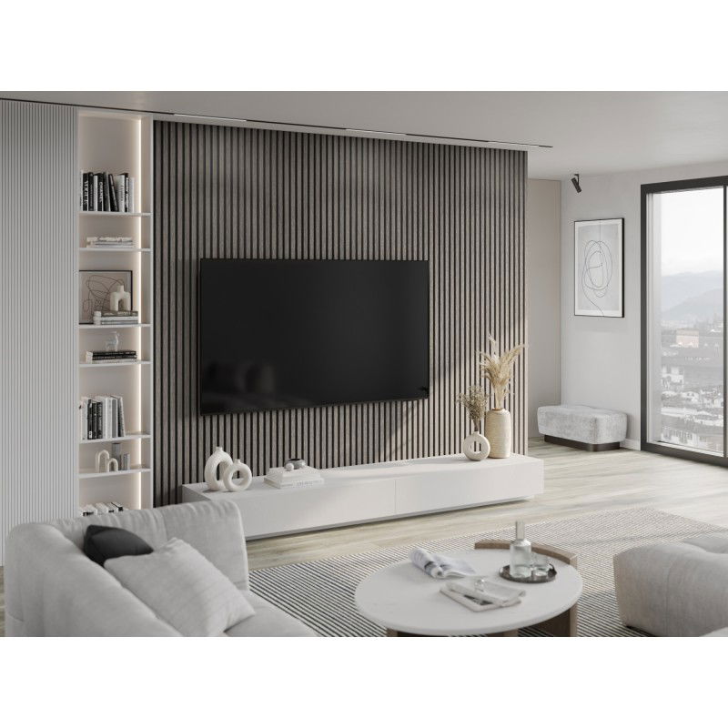 Mexen Lam-B nástenné lamely 275 x 30 cm, HDF doska 4 mm, technická dyha, Strieborný Dub - S100-275307-3015-007