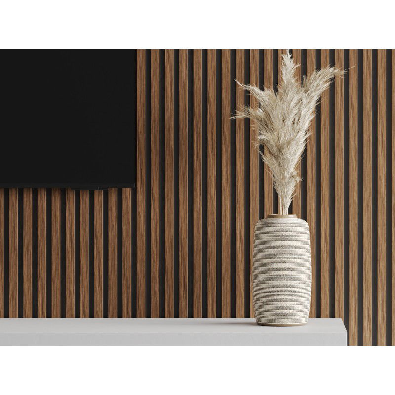 Mexen Lam-B stenové lamely 275 x 30 cm, HDF doska 4 mm, technická dyha, Rubinová mahagón - S100-275307-3015-013