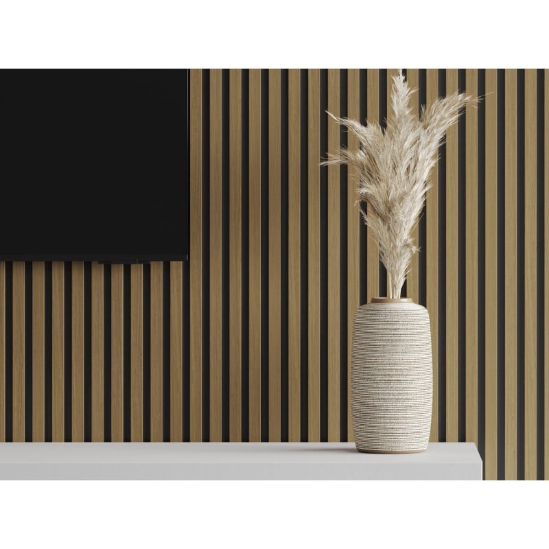 Mexen Lam-B stena lamely 275 x 30 cm, HDF doska 4 mm, technická dyha, Zlatý Teak - S100-275307-3015-014