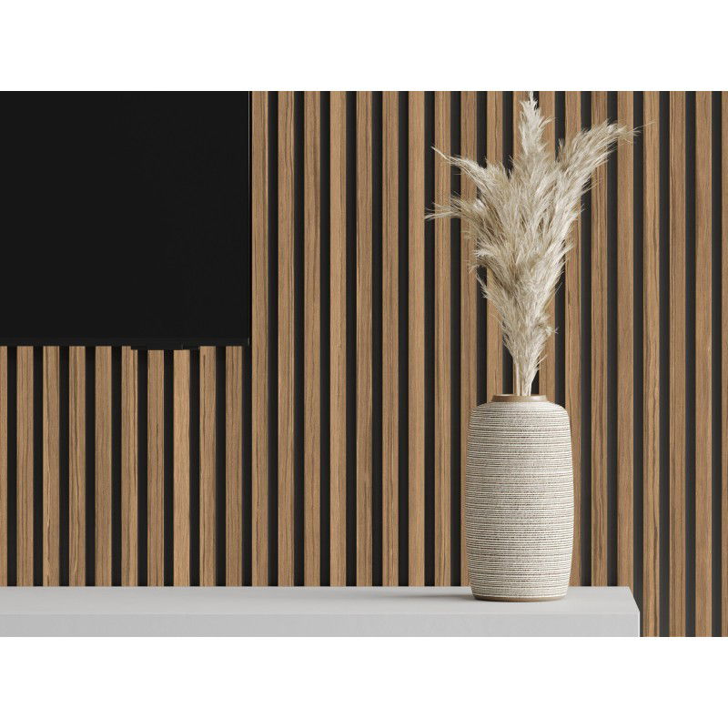 Mexen Lam-B stenové lamely 275 x 30 cm, HDF doska 4 mm, technická dyha, Svetlý Orech - S100-275307-3015-017